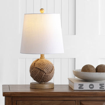 Monkey Fist 18" Rope Ball LED Table Lamp - JONATHAN Y